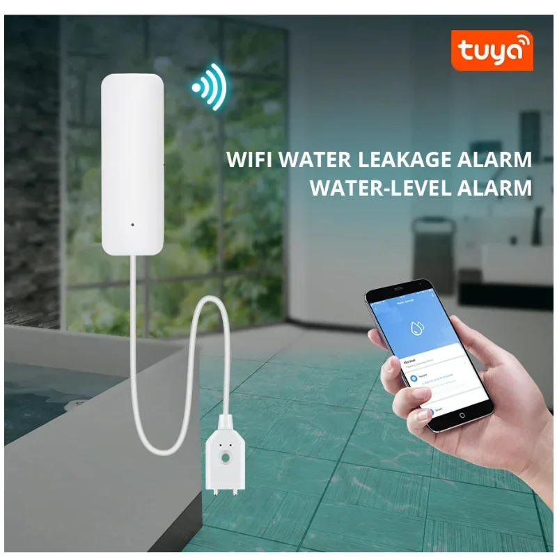 

Интеллектуальная сигнализация Zigbee с датчиком погружения в воду, сирена Zigbee с датчиком воды, умный дом