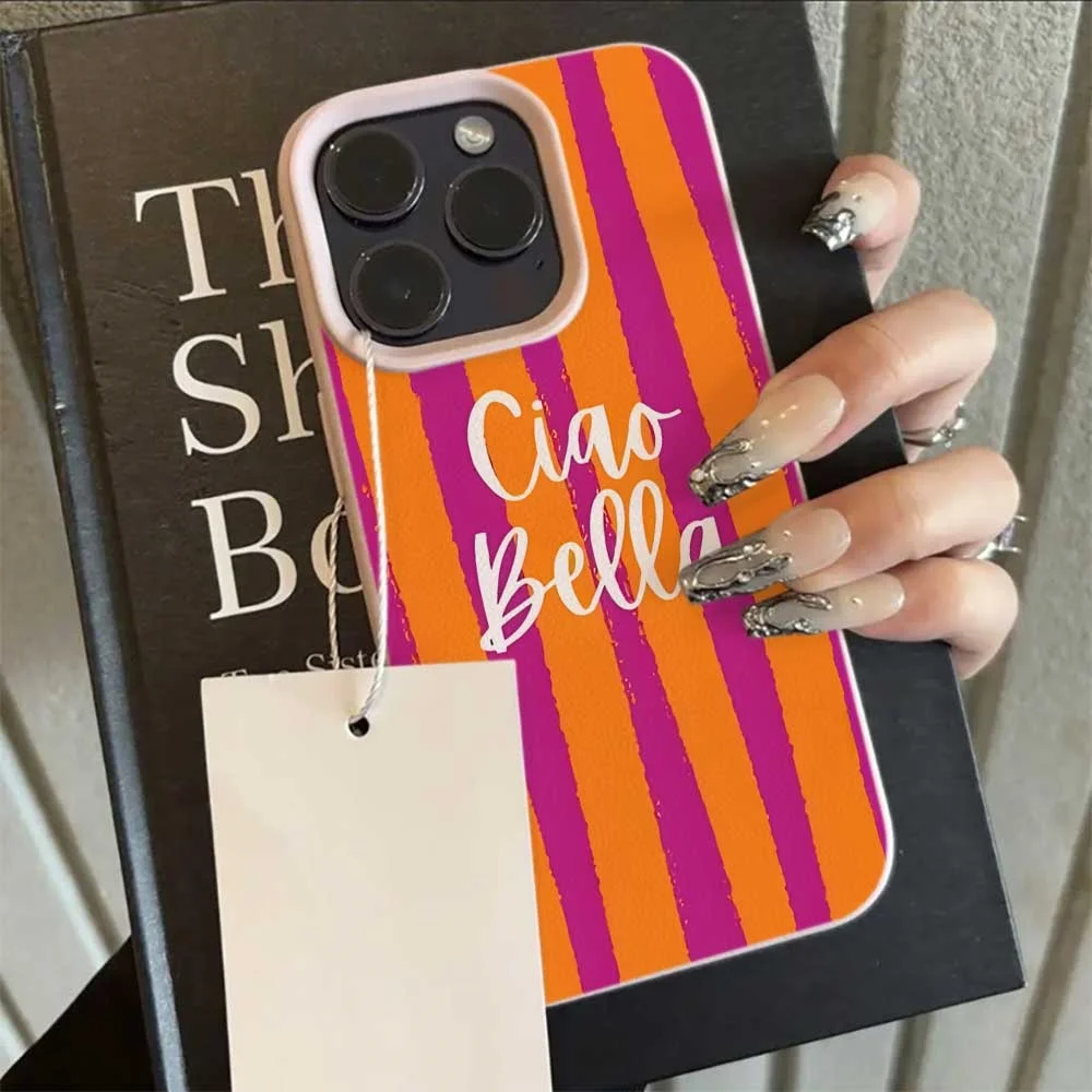 Boho Vibes Ciao Bella Handyhülle für iPhone 17 16 15 14 13 12 11 Pro Max 16 15 Plus XR Silikon Matt Weich Stoßfest – Detail 7