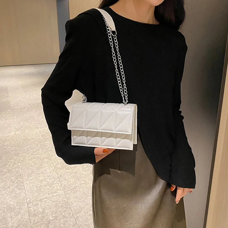 Designer Mode Frauen Umhängetasche Damen PU Leder Griff Handtaschen Kette Riemen Umhängetaschen für Frauen – Detail 15