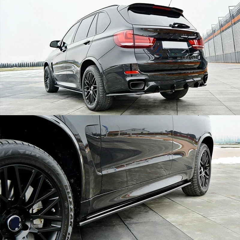 2pcs Gloss Black/Carbon fiber MP Style Side Skirt Extension For BMW F15 X5 F85 X5M F16 X6 F86 X6 M