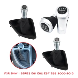 For BMW 1 Series E81 E82 E87 E88 2003-2013 5/6 Speed Gear Shift Knob Head Leather Shifter Lever Gaiter Boot Case Car Accessories