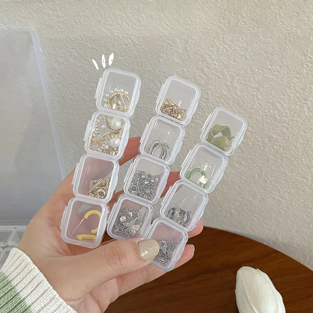 

Jewelry Box Portable Transparent Organizer Plastic Storage Case Necklace Earrings Rings Storage Jewelry Box Necklace Case