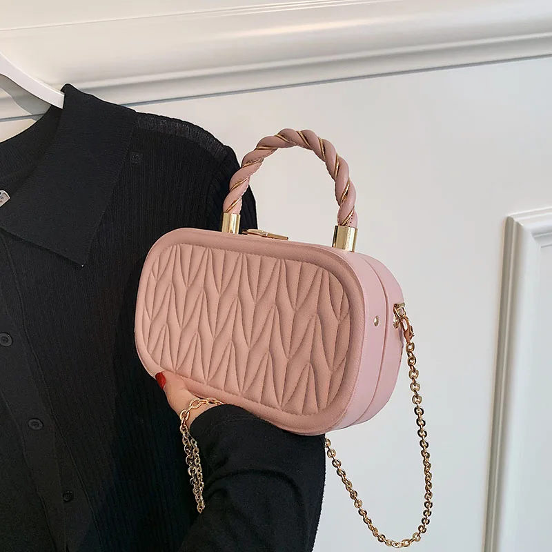 

2025 new women's small soft leather waterproof simple floral Amy retro handbag versatile shoulder crossbody small square bag