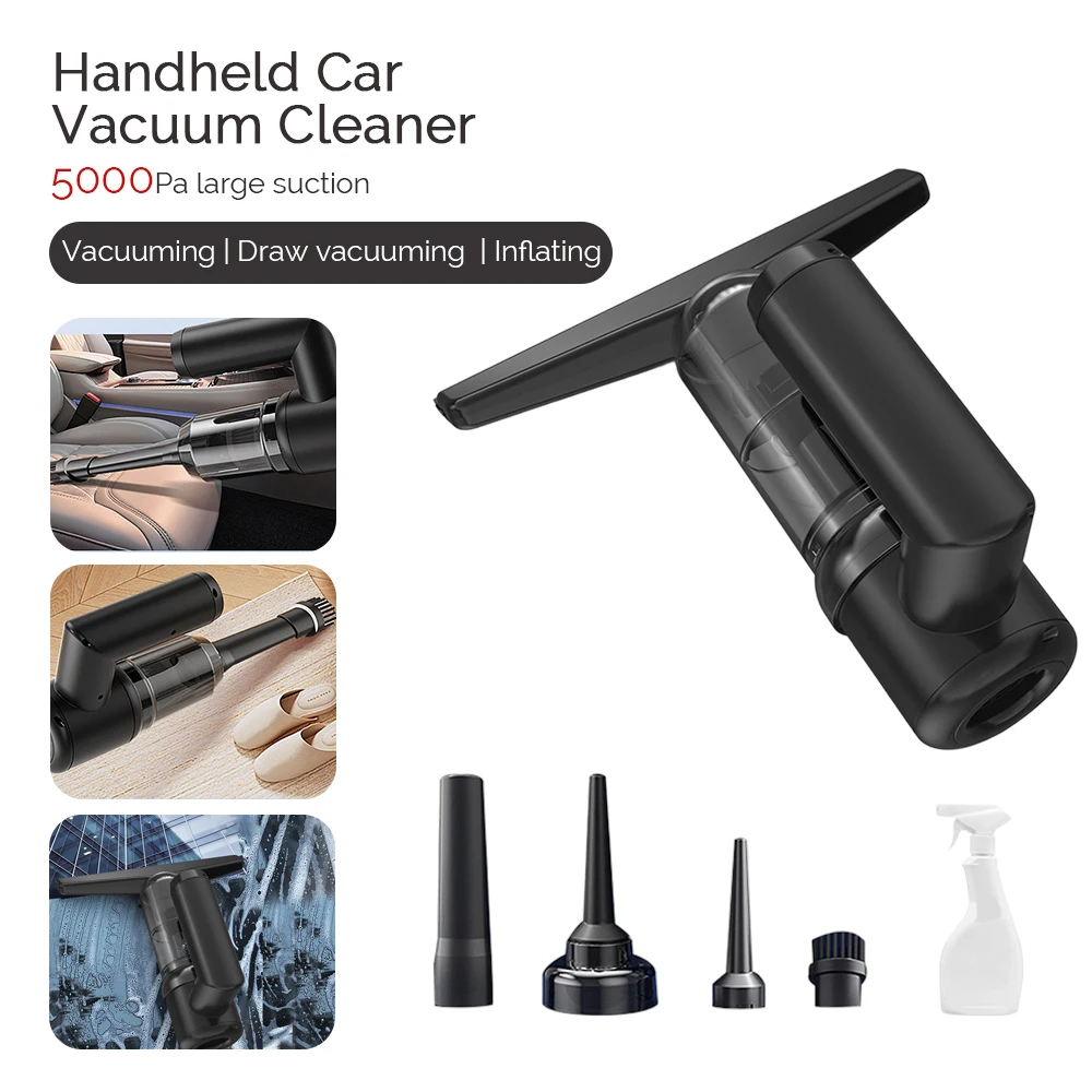 

Multi-purpose Cleaner 5000PA Cordless Vacuum Cleaner Strong Suction Car Cleaner Cleaning Glass Wiper Windows Cleaning Brush