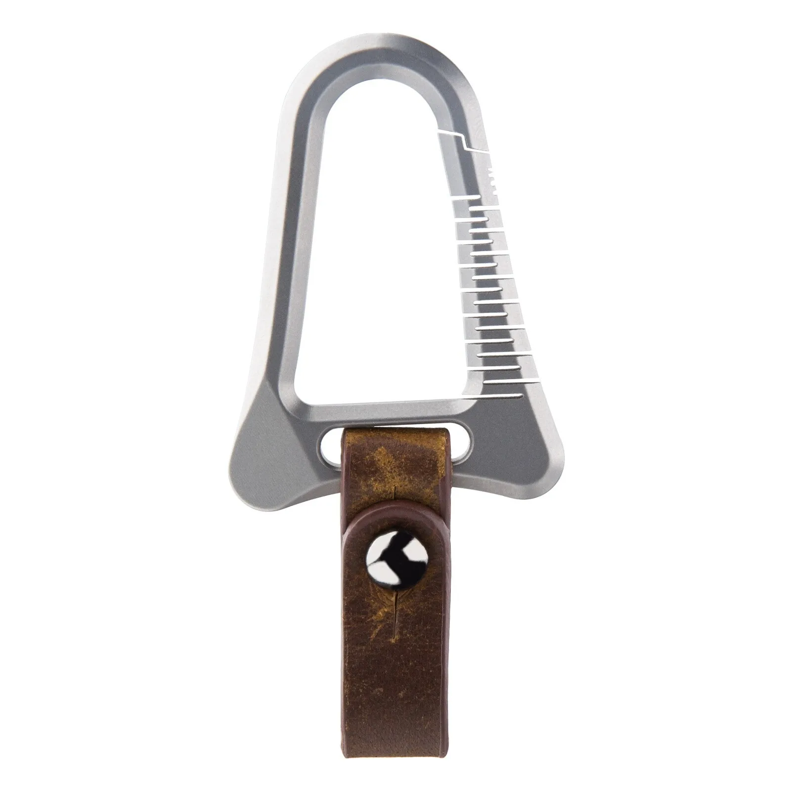 

Titanium Alloy + Leather Carabiner Hanging Buckle Car Keychain Key Belt Waist