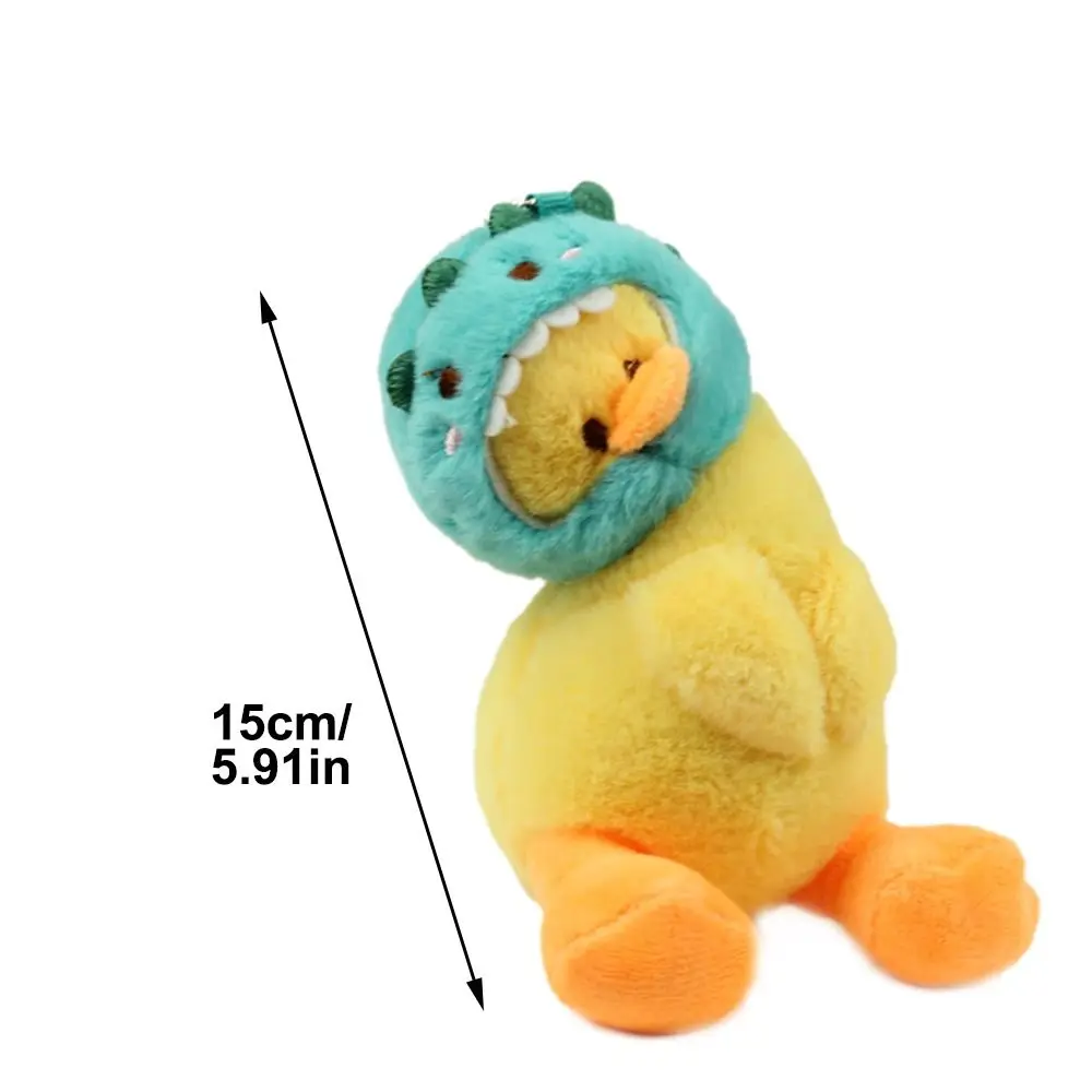 Porte-clés canard jaune en peluche, dessin animé, animaux doux, pendentif de sac de canard, créatif et mignon, pendentif de sac d'école
