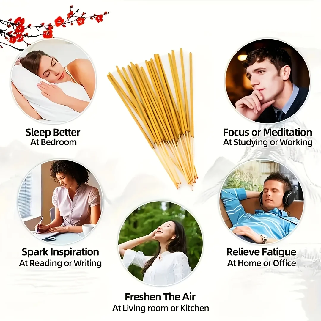 80/200 Natürliche Aromatherapie-Sticks - Wohndekoration, Teezimmer und Hotels | Geeignet für Meditation und als Schlafhilfe | Düfte: Lavendel, Kirschblüte, Rose, Jasmin, ideales Geschenk für die Feiertage. – Detail 4