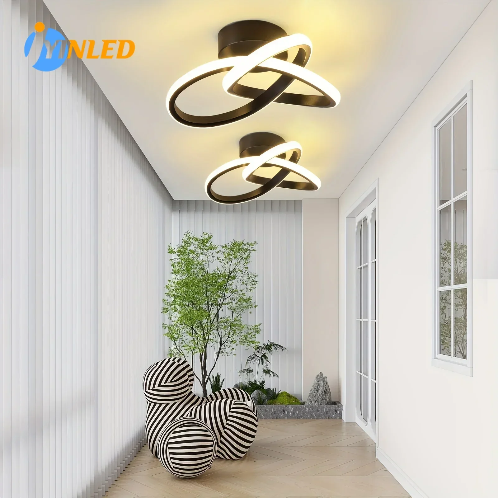 

1pc Modern Simple Ceiling Lamps Black White LED 3000K/4000K/6000K Ceiling Lights Bedroom Living Room Aisle Corridor Balcony