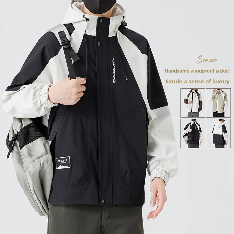 

Осень и зима 202, новая повседневная мужская куртка с капюшоном, модная и модная, универсальная, качественная, удобная верхняя одежда