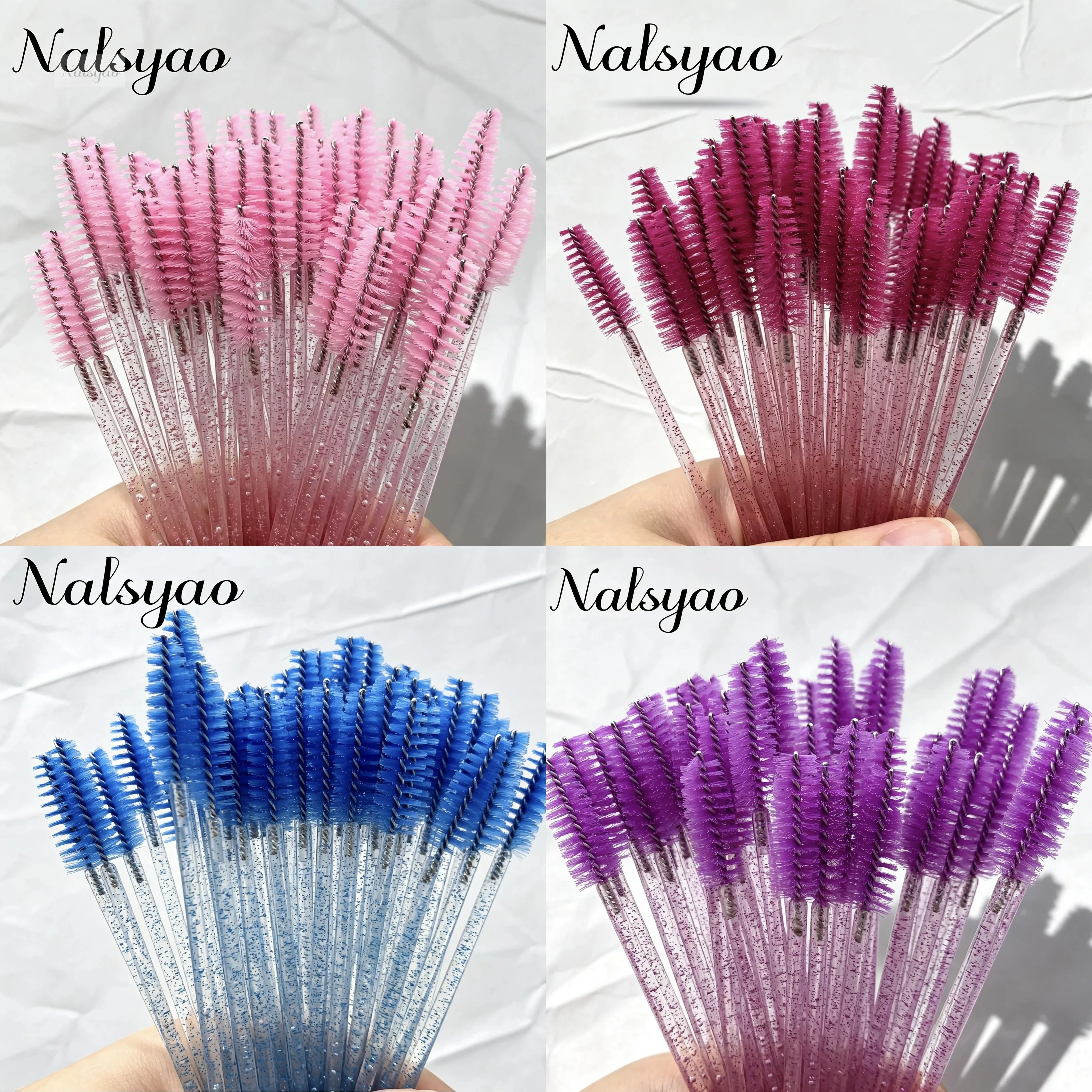 200Pcs Disposable Eyelash Brush Mascara Wand Applicator Spoolie Propeller Eyebrow Makeup Brushes Set Beauty Tools