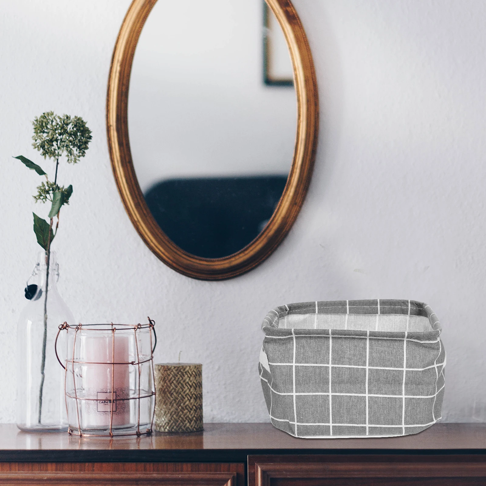 

3 Pcs Storage Basket Box Grey Baskets Small Container for Stationery Mini Black
