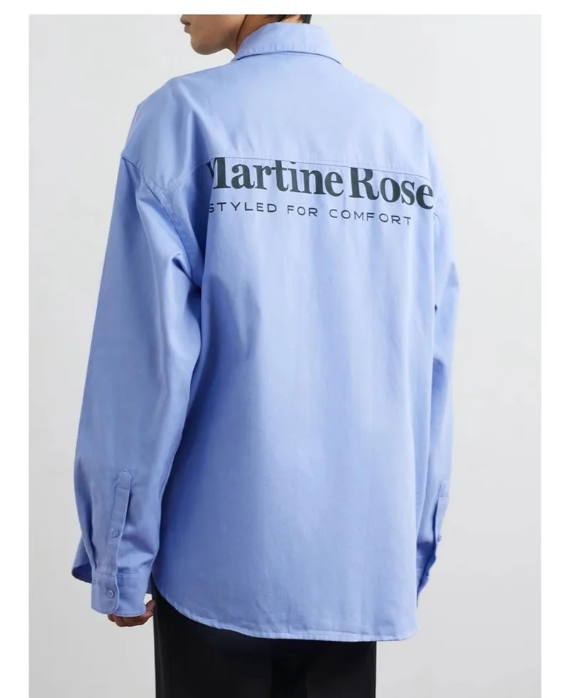 2025 Martine Rose letter printed long sleeved shirt embroidered pockets oversize shirt TX1275