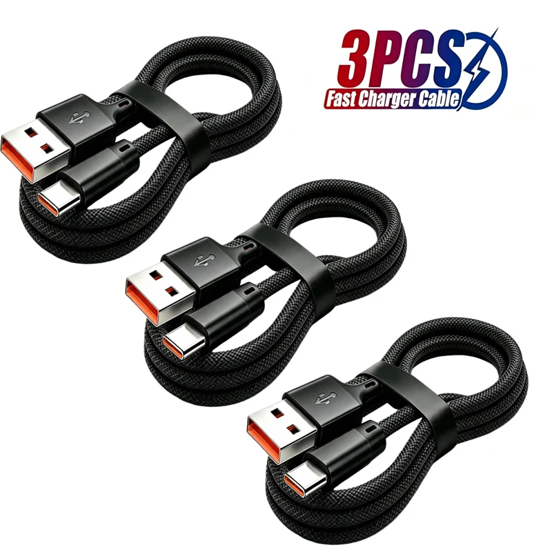 3Pcs USB Type A To C Cable For Samsung S10 S20 Xiaomi Redmi Original USBC 1m 2m Long 25cm Short Data Charger Wire Fast Charge