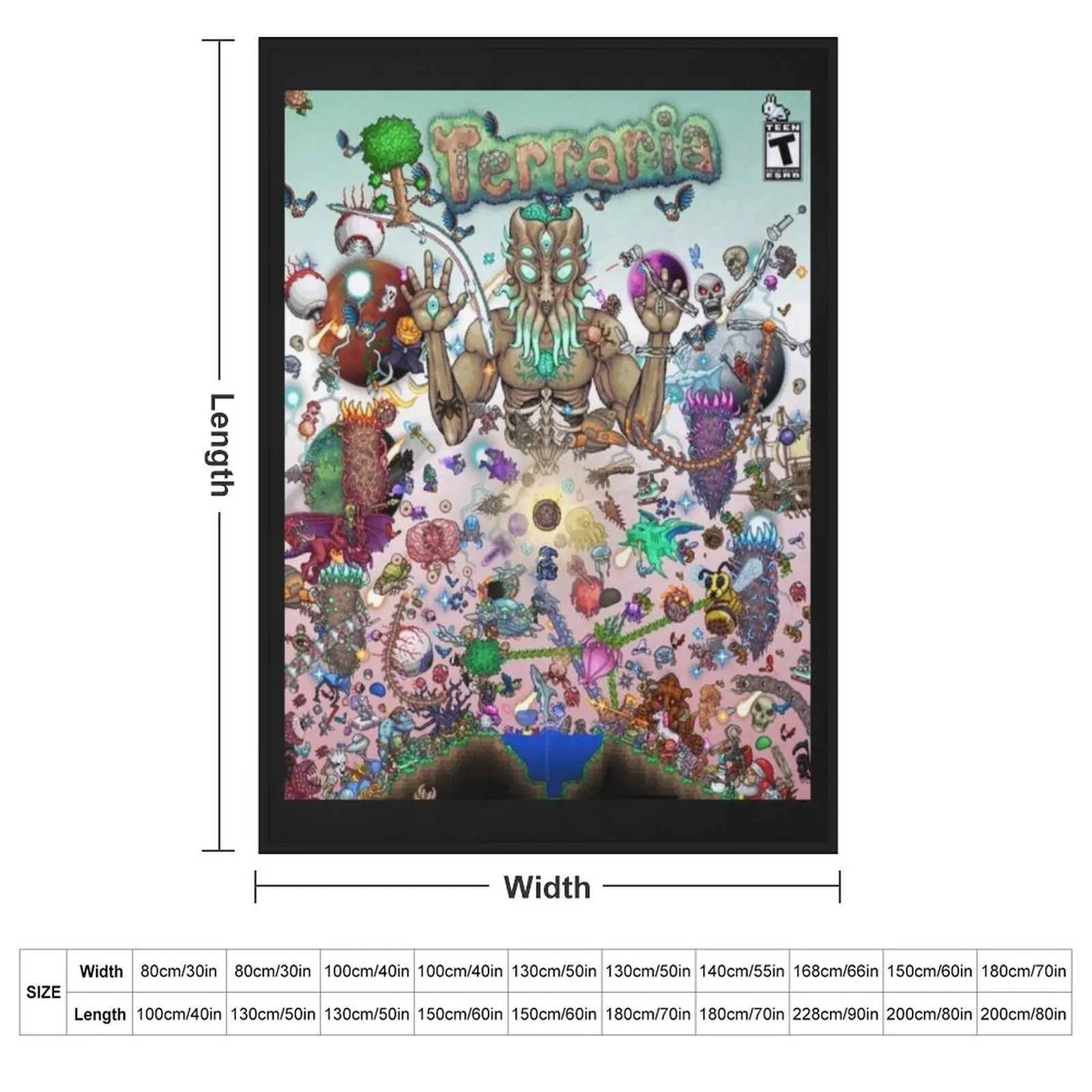 Terraria game Throw Blanket Plush Quilt Large funny gift Blankets