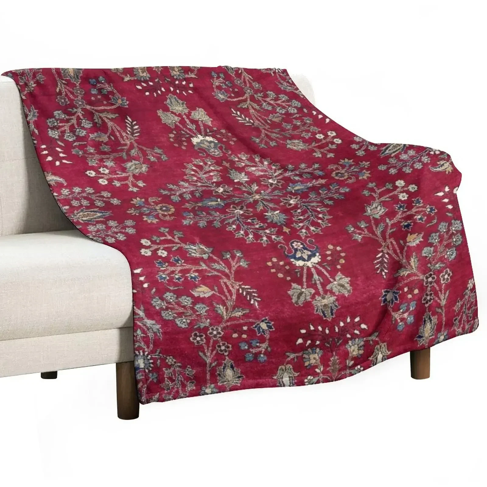Kashan Central Persian Silk Rug Print Throw Blanket Custom Hairy Beach Comforter Blankets Sofas Of Decoration Tourist Blankets