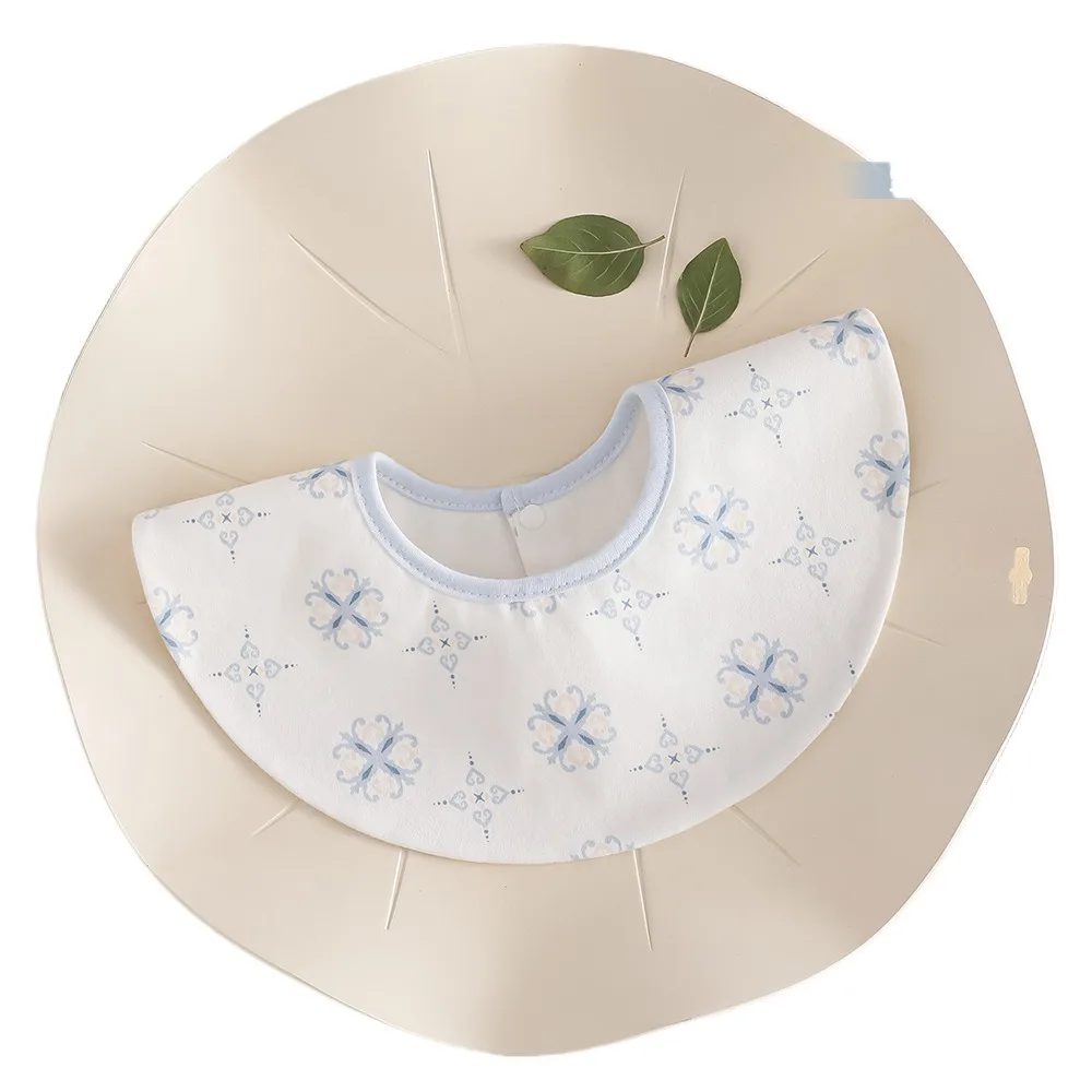 

Cute Waterproof Baby Cotton Bibs Flower Shape Round Neck Baby Drooling Bibs Princess INS Saliva Towel Cloths Infant
