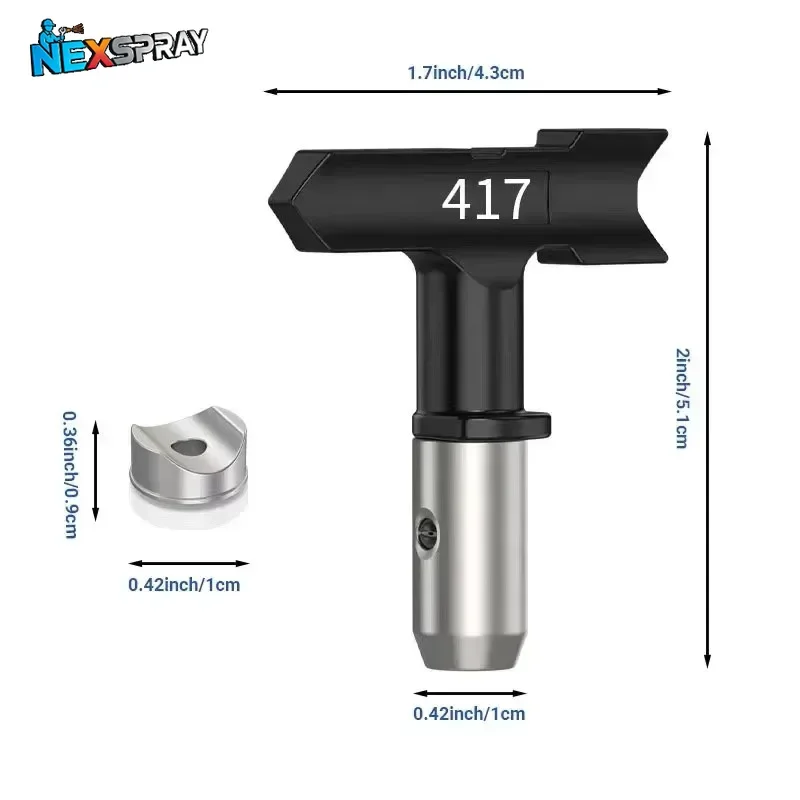 Nex Black 1PCS Spray Tips Reversible Tip Airless Spray Nozzles For Airless Paint Spray Sprayer 311/ 315/413/517/519/211/625