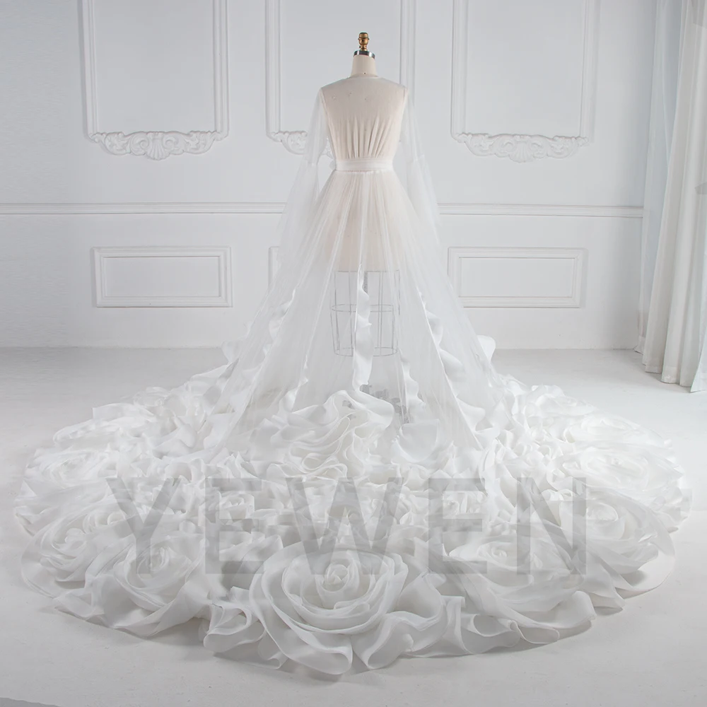 

Organza Bespoke Occasion Dress Wedding Dresses Gala with Long Train Photo Shoot Dress Brides Dress Bridal Shower Robe YW250027