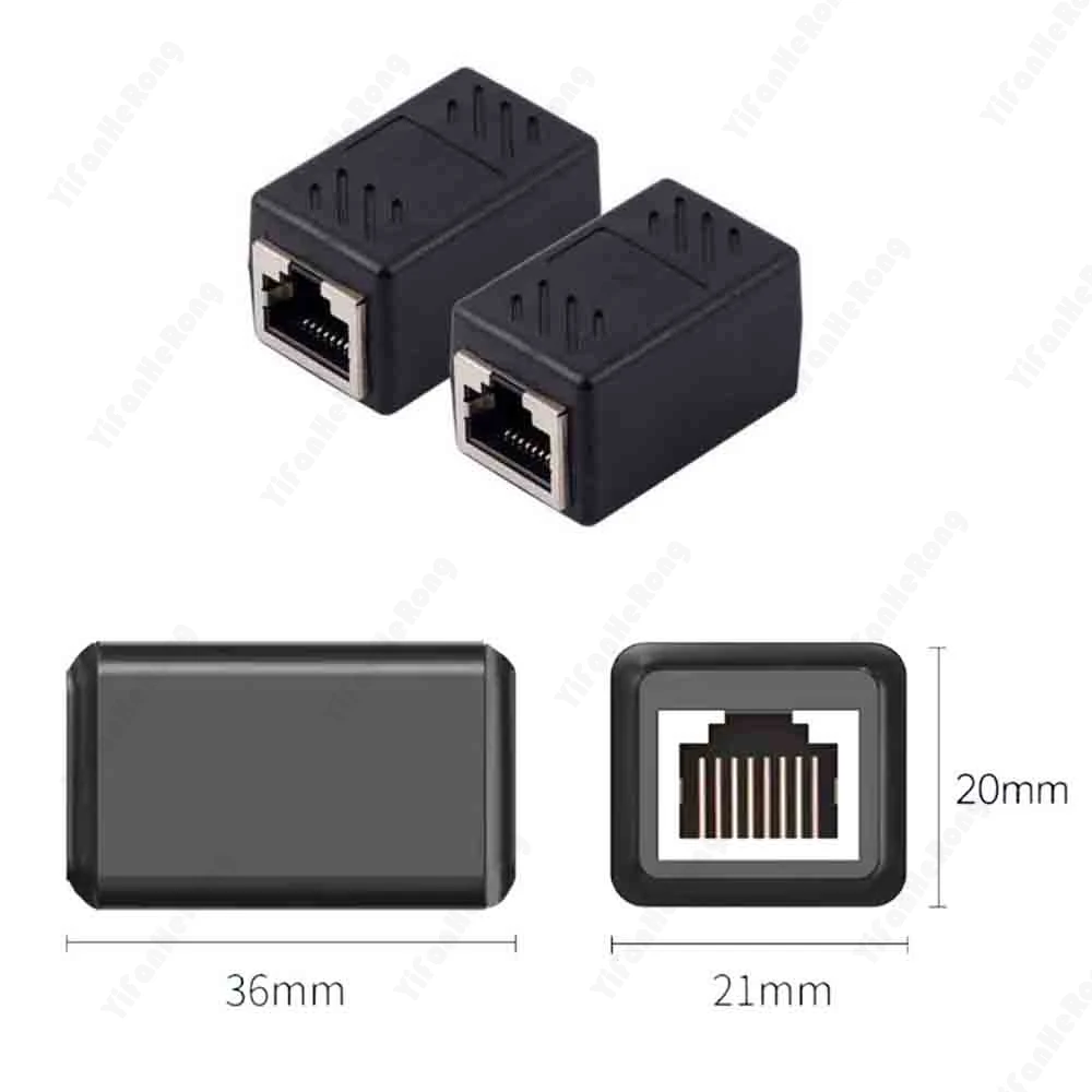 Mini Female to Female RJ45 Connector Cat7/6 Ethernet Adapter Gigabit Interface Network Extender Convertor For Extension Cable