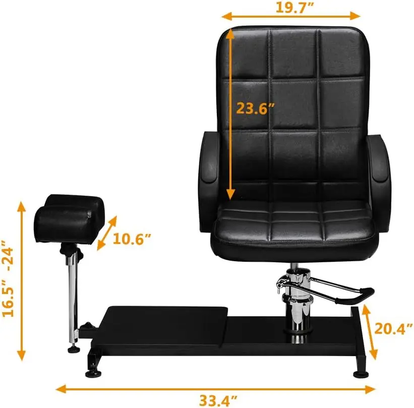 Unit Chair with Hydraulic Chair & Foot Rest, Foot Massage Station Nail Spa Furniture, Perfect for Beauty Salon Home Use