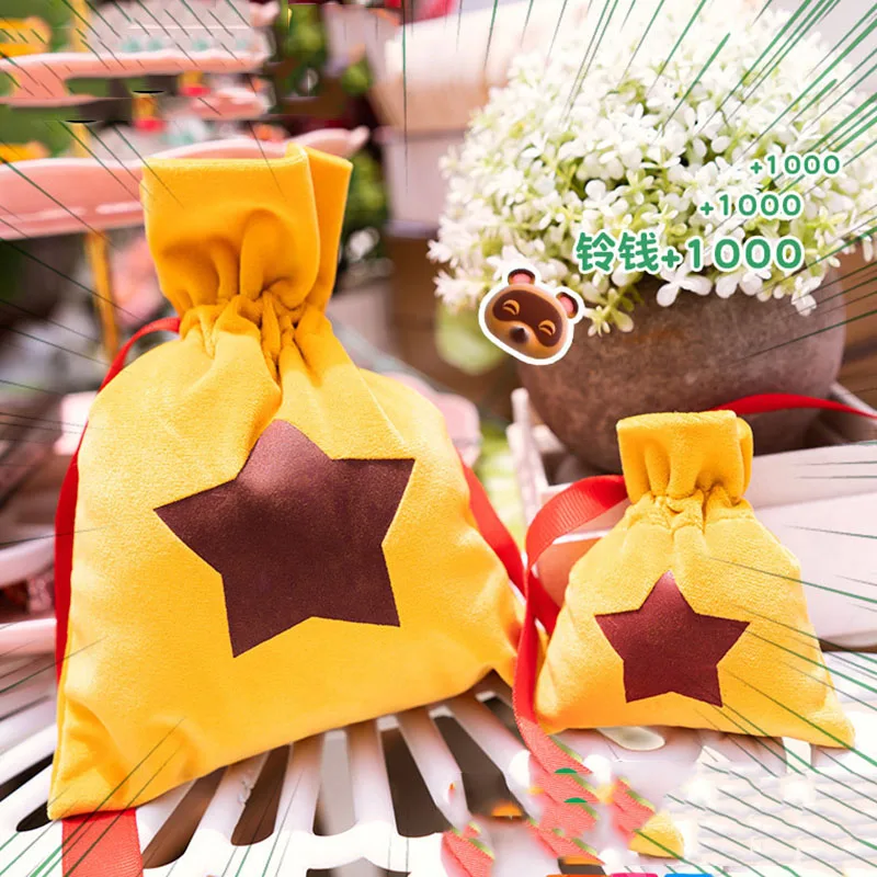 

Game Animal Crossing New Horizons Cosplay Costumes Adult Unisex Short Plush Coin Purse Drawstring Bag Prop Xmas Gift