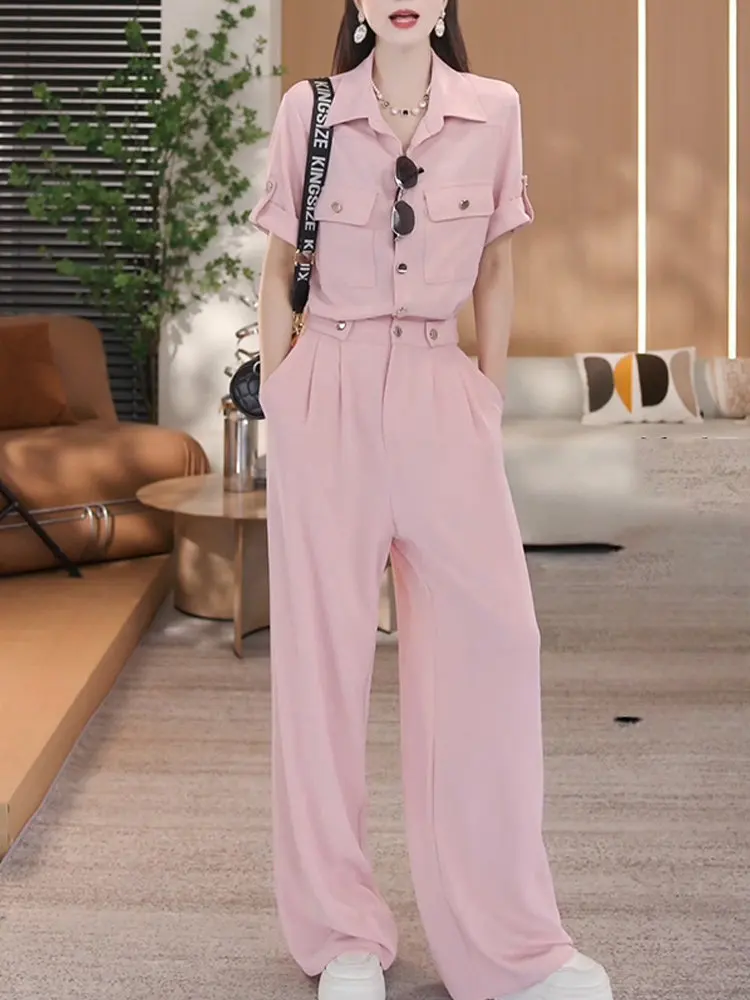 

Летние женские повседневные свободные брюки-комбинезон 2026 года с двойной застежкой на пуговицах спереди, дышащие, легкие, из полиэфирного волокна