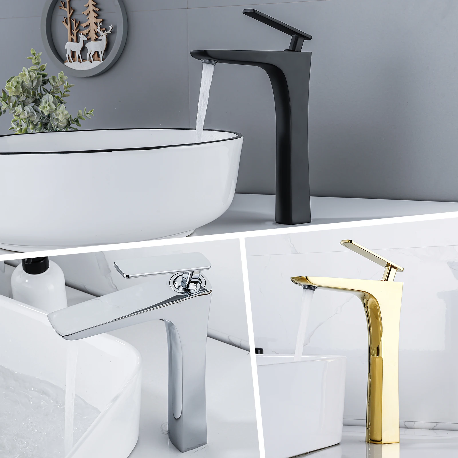 Bathroom Sink Faucet Single Hole Deck Mount Single Handle Modern Lavatory Vanity Mixer Tap Commercial Brass