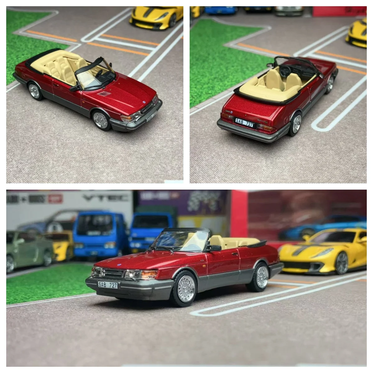 

Tarmac 1:64 Red SAAB 900 Turbo Convertible Sports Diecast Model Car Limited Edition