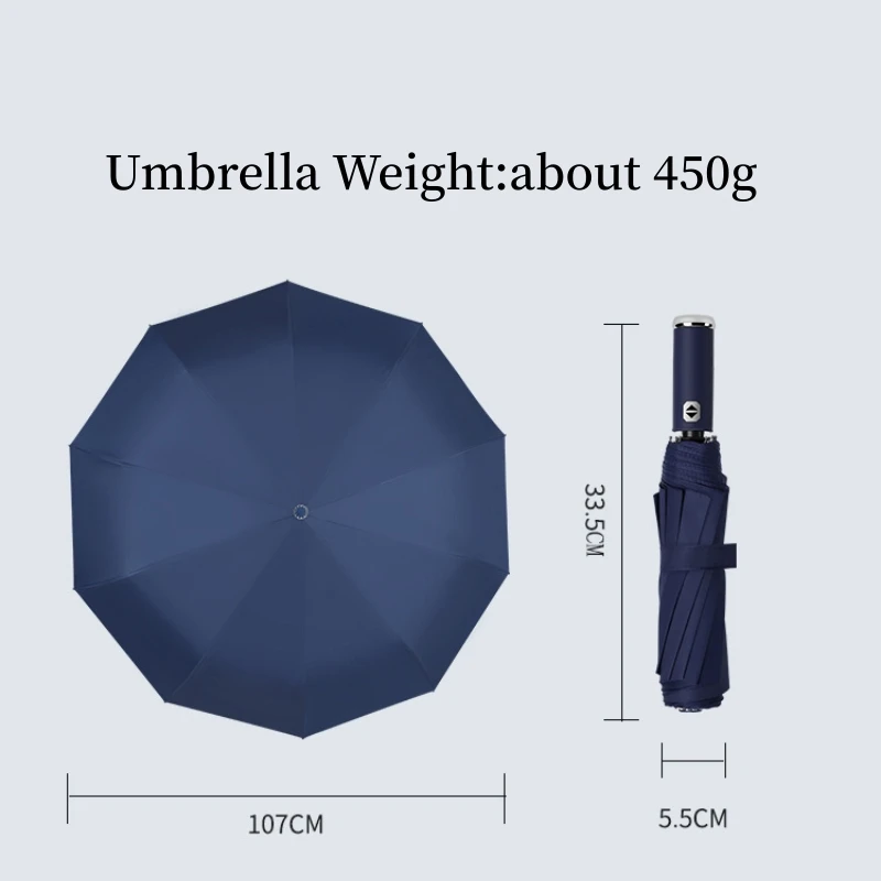 Fashion Custom Logo Umbrella Portable Windproof Storm Automatic Folding Travel Anti UV Waterproof Rain Umbrella with Led Light