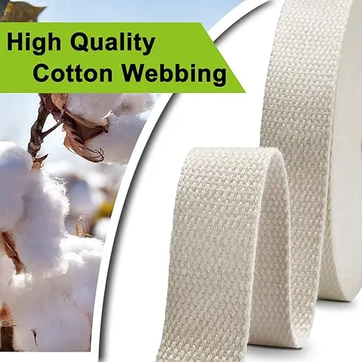

Meetee 5M Cotton Webbing Tape 10/15/20/25/32/38/50mm Canvas Ribbon Strap for Beige Backpack Strips Belt Bias Sewing Accessories