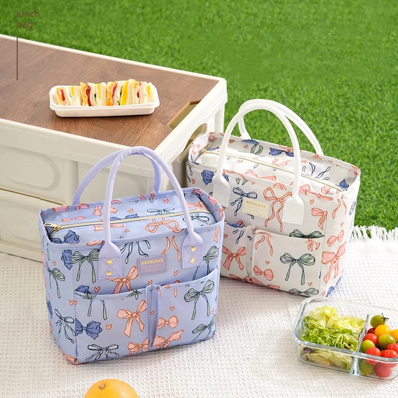 المحمولة حقيبة العزل الحراري التخييم حقيبة تخييم دائم موضة يطبع مكتب عامل التعبئة الغداء بينتو حقيبة حقيبة حفظ الطعام #2