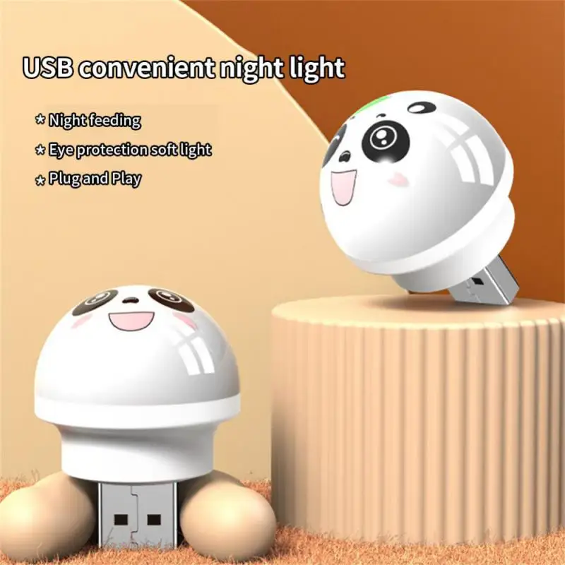 USB Plug Night Light Eye Protection Reading Mini Lights Computer Mobile Power Charging Book Lamps Cartoon Small Night Lighting