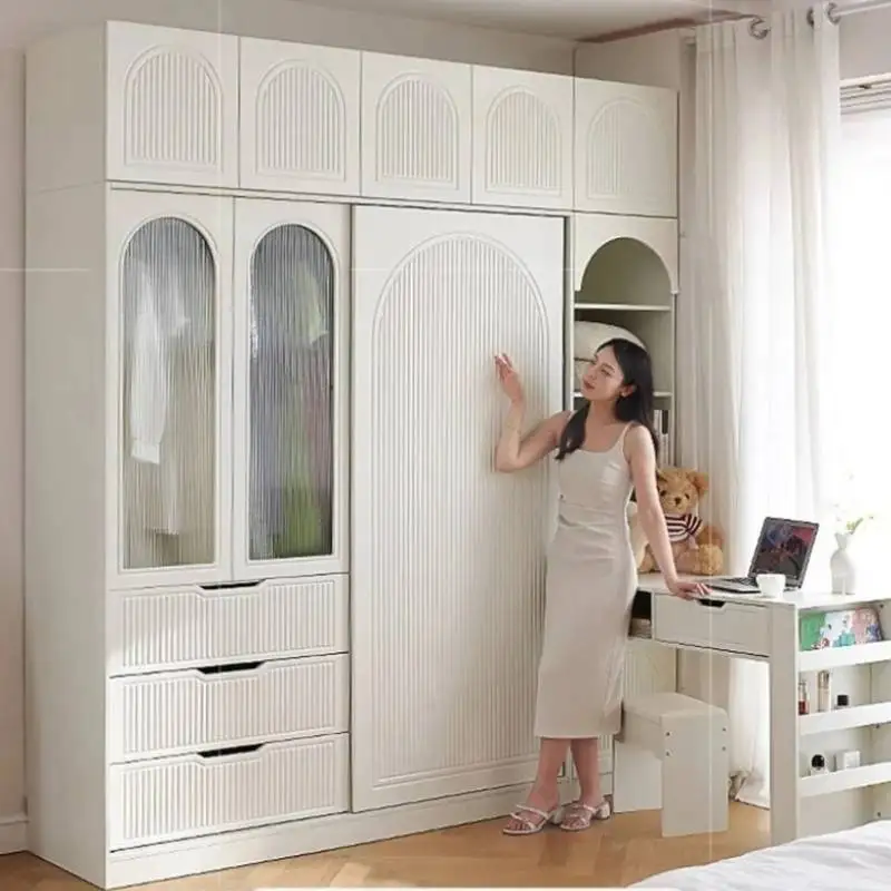 Nuovo armadio estetico moderno di lusso in legno bianco camera da letto armadio portaoggetti multifunzione Armario Para Ropa mobili per camera
