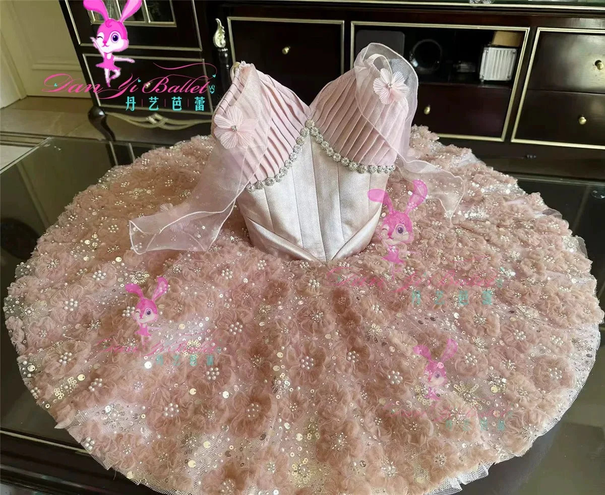 Danyi professional ballet pink fairy doll general performance dress plate skirt tutu dress competition dress performance customi