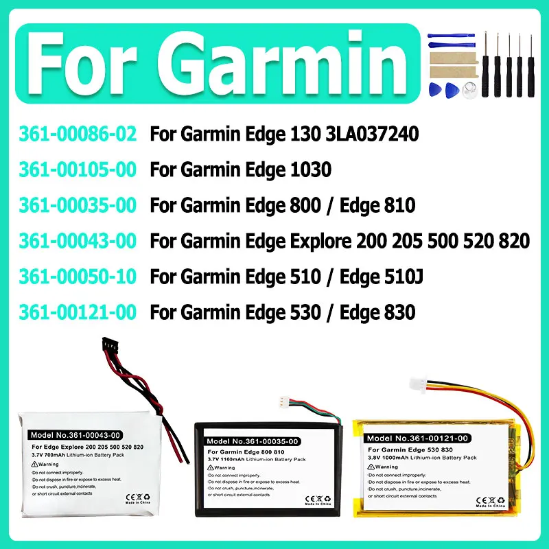 

Battery For Garmin Edge 130 3LA037240,1030,Edge 510 510J,800 810,Explore 820,520,500,200,520 plus 361-00086-02 361-00105-00