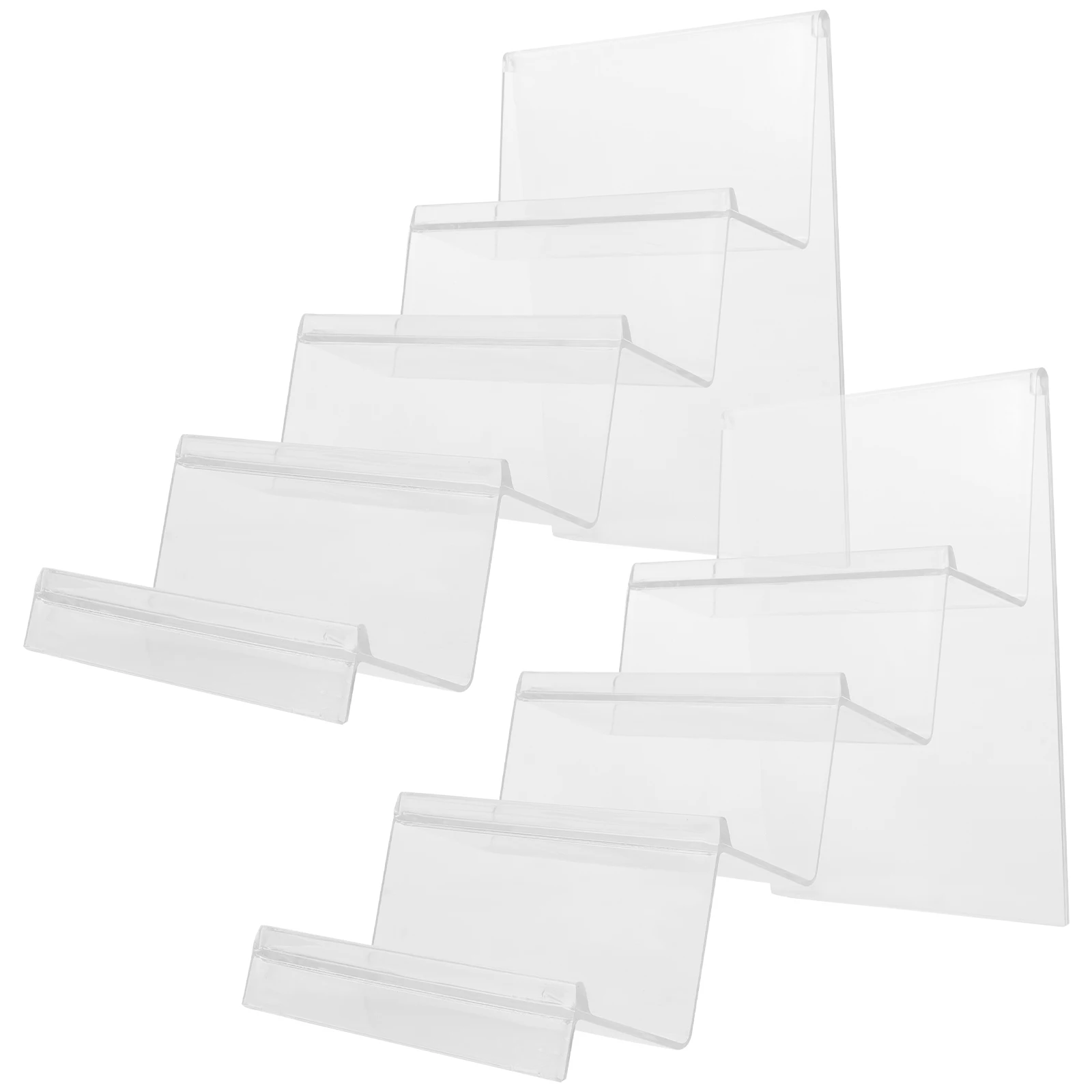 

2pcs Purse Display Rack Acrylic Wallet Stand 14cm Wide 4 Layers for Cosmetics Jewelry Home Shop Clear