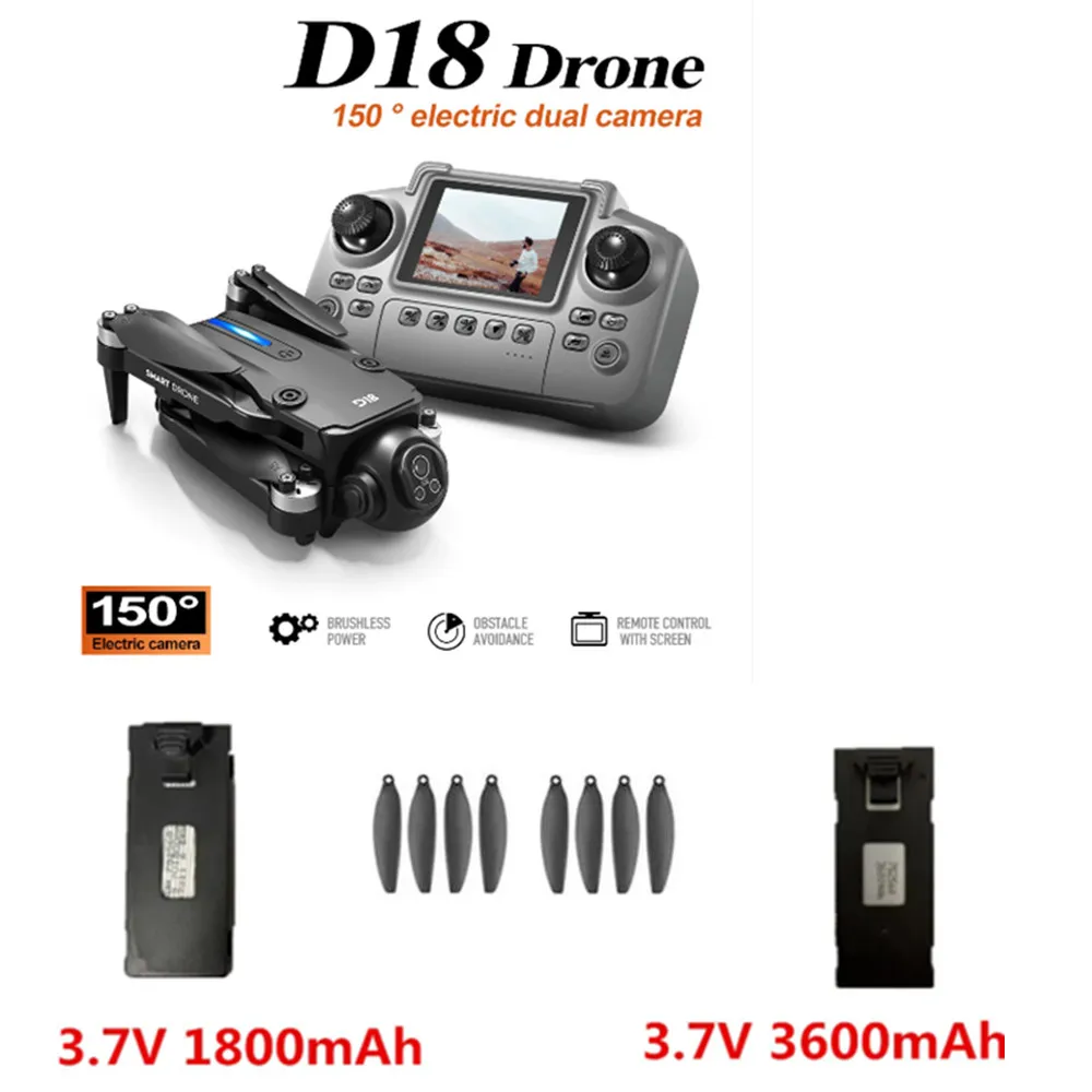D18 Drone Accessory D18 Drone Batteries 3.7V 1800mAh, 3600mAh Battery / Propeller Blade /  Use For D18 Drone Part