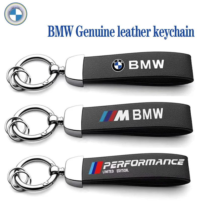 Leather Car Emblem Key Chain Ring Holder for BMW E46 E90 E60 F30 F10 E39 E36 F20 G30 G20 E87 E92 E91 Auto Keychain Accessory ﻿