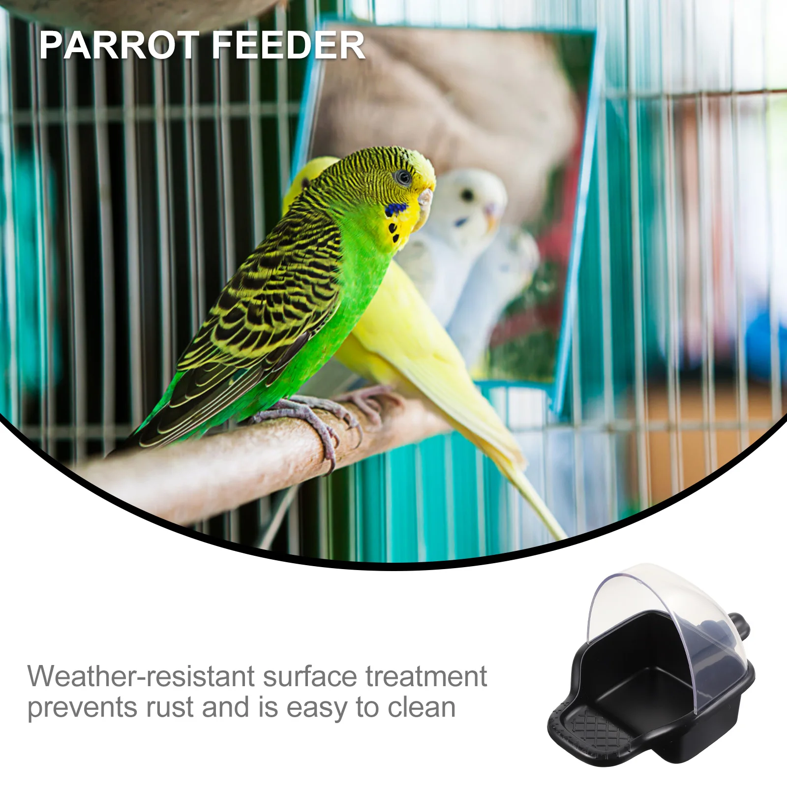 

Plastic Parrot Feeder Bird Supply Container Pet Cockatiel Black Parakeet Baby Durable Reusable Weather Resistant Easy Clean
