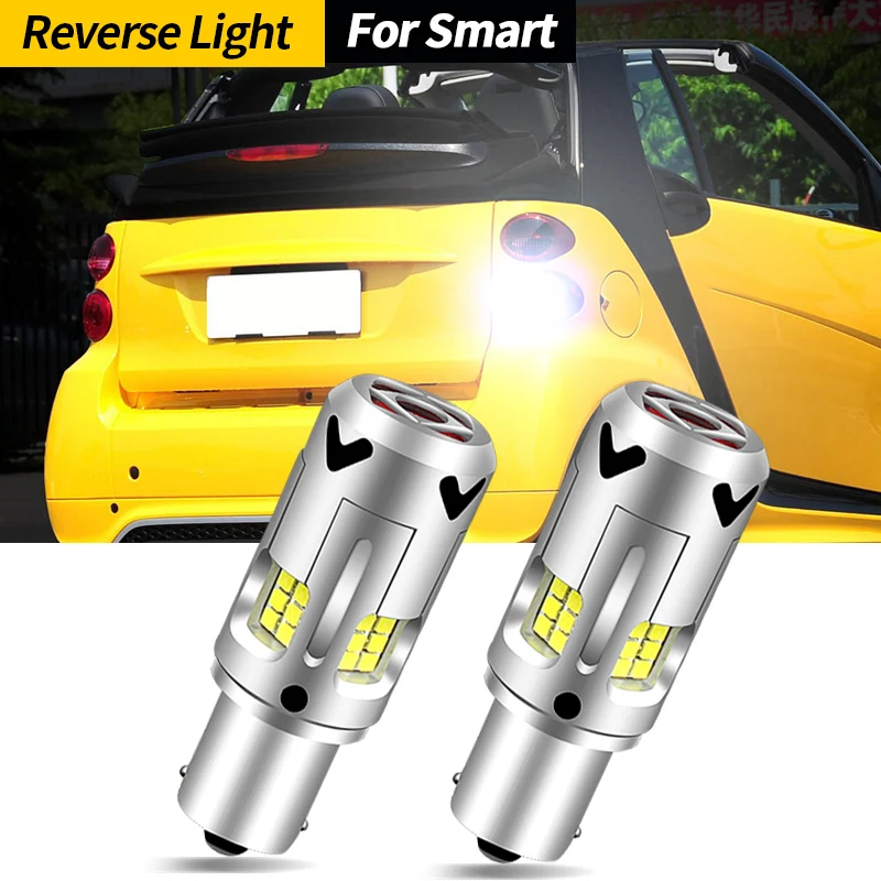 2pcs LED Backup Light Blub Reverse Lamp P21W 7506 BA15S Canbus No Error For Smart Fortwo MK1 450 MK2 451 2007-2014 Forfour 454