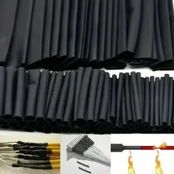 127Pcs/lot Black Heat Shrink Sleeving Set Thermoresistant Tube Shrink Wrapping  Wire Cable Polyolefin Wrap Tubing