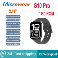 2024 Microwear S10 Pro Smart Watch 1GB ROM BTCall Compass Activity NFC GPS Messages Reminder Tracking Smart Watch for Men Women