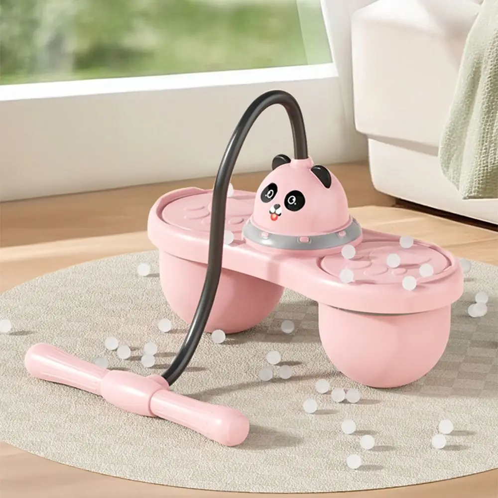 손잡이가 있는 만화 팬더 점핑 볼 장난감 미끄럼 방지 야외 바운싱 볼 조절 가능한 그립 내구성 탄성 균형 공 장난감