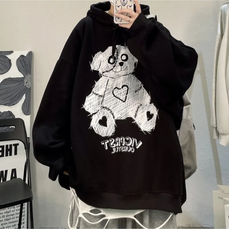 2023 New Spring And Autumn Hooded Hoodie Men Oversize Coat Couple Style Tide Brand White, Black, Gray