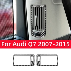 For Audi Q7 2007-2015 Car Accessories Carbon Fiber Interior Auto Car B-pillar Air Vent Decorative Sticker Cover Trim Frame