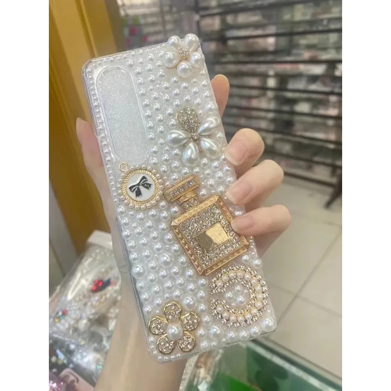 3D Handmade Mobile Phone Case for Samsung Z Fold 5, 4, 3, 2, Handmade Series, Sparkle Diamond, New