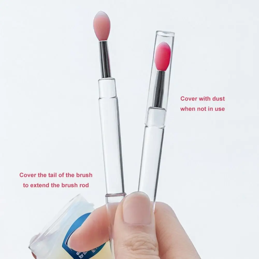 เครื่องมือความงามแบบพกพา คอนซีลเลอร์อายแชโดว์ Lip Mask Brushes แปรงทาปากพร้อมแปรงแต่งหน้าหมวกป้องกัน ลิปสติก Applicators