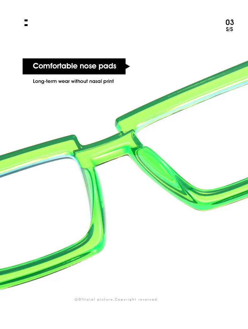 Luxus Designer Mode unregelmäßige quadratische Brille Rahmen Neon Brillen fassungen Unisex Anti Blaulicht Lese Presbyopie Brille – Detail 17