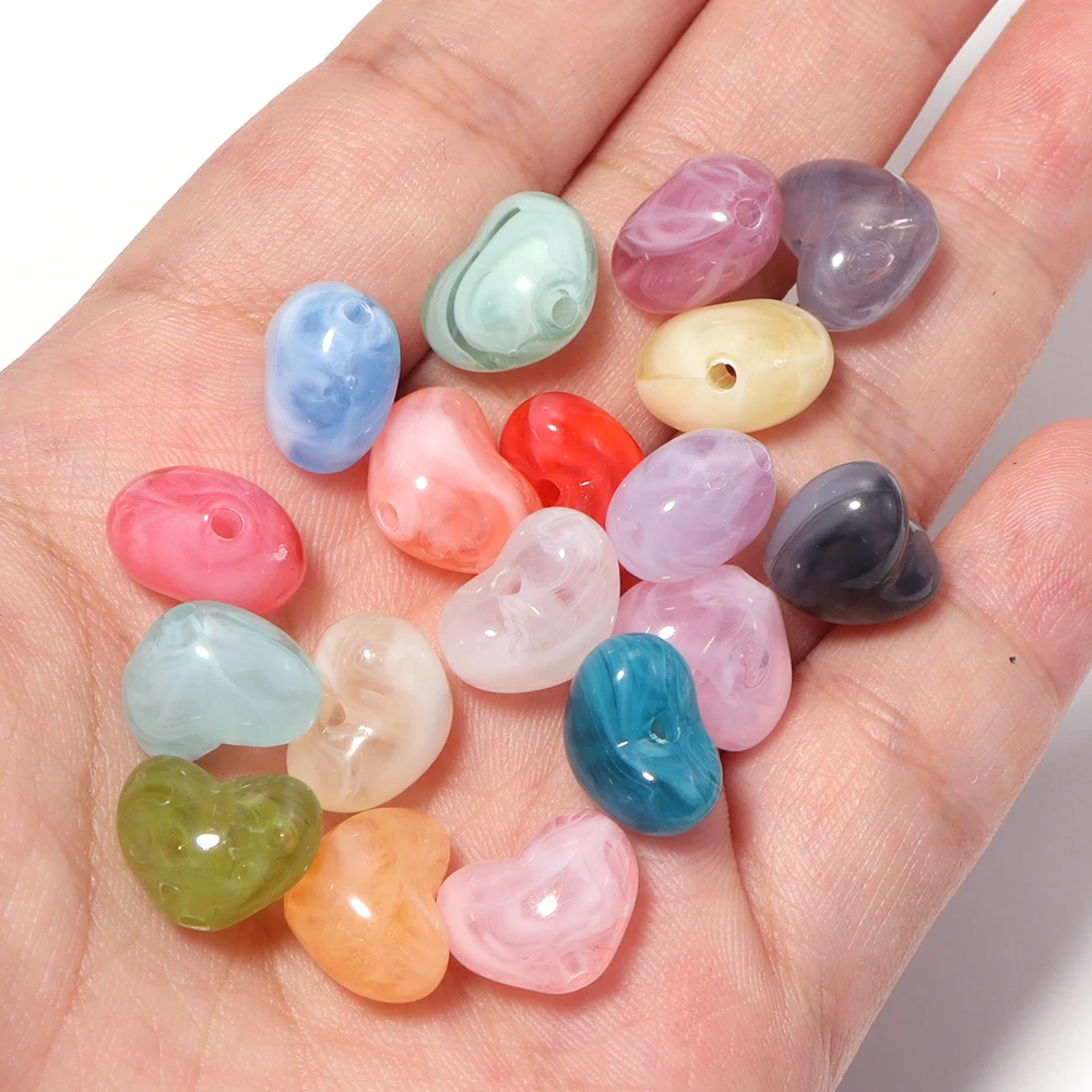 50 Stück 10x13mm Acryl-Imitationsstein Herz Liebe Spacer Lose Perlen für Handgemachte DIY Halsketten Armbänder Schmuckherstellung Zubehör – Detail 5