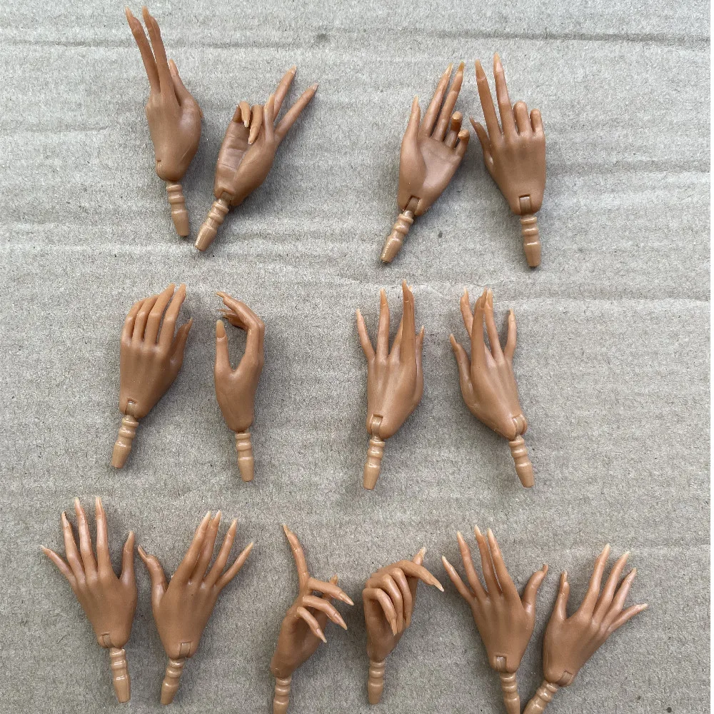 MENGF 2023 New Hands 7 Gestures 1/6 FR Doll Accessories Universal Doll Replacement Long Nail Hands Brown Super White White Color